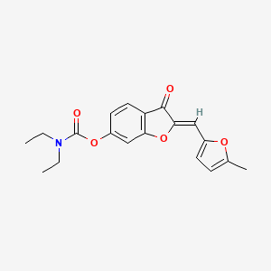 molecular formula C19H19NO5 B2874088 (Z)-2-((5-methylfuran-2-yl)methylene)-3-oxo-2,3-dihydrobenzofuran-6-yl diethylcarbamate CAS No. 622797-47-1
