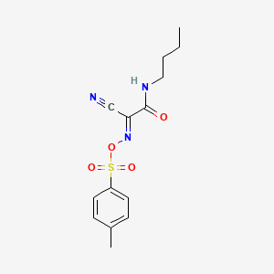 molecular formula C14H17N3O4S B2874117 (2E)-N-丁基-2-氰基-2-({[(4-甲苯磺酰基)氧基}亚氨基)乙酰胺 CAS No. 1092285-50-1