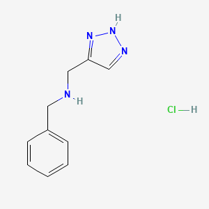 molecular formula C10H13ClN4 B2874118 Benzyl[(1H-1,2,3-triazol-4-yl)methyl]amine hydrochloride CAS No. 1803587-22-5