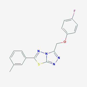 molecular formula C17H13FN4OS B287412 3-[(4-Fluorophenoxy)methyl]-6-(3-methylphenyl)[1,2,4]triazolo[3,4-b][1,3,4]thiadiazole 