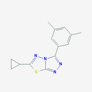 molecular formula C14H14N4S B287413 6-Cyclopropyl-3-(3,5-dimethylphenyl)[1,2,4]triazolo[3,4-b][1,3,4]thiadiazole 
