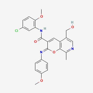 molecular formula C25H22ClN3O5 B2874132 (2Z)-N-(5-chloro-2-methoxyphenyl)-5-(hydroxymethyl)-2-[(4-methoxyphenyl)imino]-8-methyl-2H-pyrano[2,3-c]pyridine-3-carboxamide CAS No. 896380-99-7