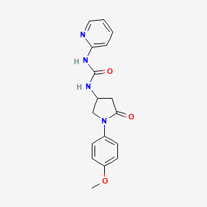 molecular formula C17H18N4O3 B2874143 1-(1-(4-Methoxyphenyl)-5-oxopyrrolidin-3-yl)-3-(pyridin-2-yl)urea CAS No. 891100-85-9