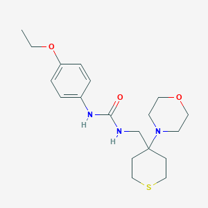 molecular formula C19H29N3O3S B2874162 1-(4-Ethoxyphenyl)-3-[(4-morpholin-4-ylthian-4-yl)methyl]urea CAS No. 2380087-51-2