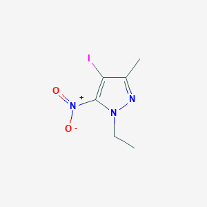 molecular formula C6H8IN3O2 B2874167 1-Ethyl-4-iodo-3-methyl-5-nitro-1H-pyrazole CAS No. 1004644-25-0; 1354703-64-2