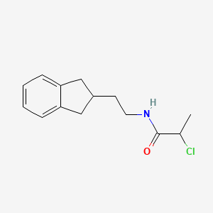 molecular formula C14H18ClNO B2874177 2-Chloro-N-[2-(2,3-dihydro-1H-inden-2-yl)ethyl]propanamide CAS No. 2411292-80-1