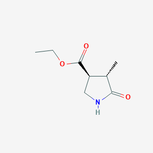 molecular formula C8H13NO3 B2874190 乙基(3S,4S)-4-甲基-5-氧代吡咯烷-3-羧酸酯 CAS No. 2305202-72-4