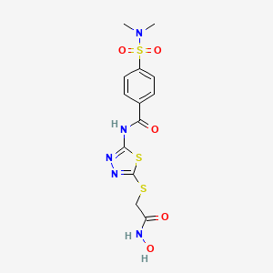 molecular formula C13H15N5O5S3 B2874200 4-(N,N-dimethylsulfamoyl)-N-(5-((2-(hydroxyamino)-2-oxoethyl)thio)-1,3,4-thiadiazol-2-yl)benzamide CAS No. 903320-53-6