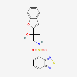 molecular formula C17H15N3O4S2 B2874204 N-(2-(苯并呋喃-2-基)-2-羟基丙基)苯并[c][1,2,5]噻二唑-4-磺酰胺 CAS No. 2034546-32-0