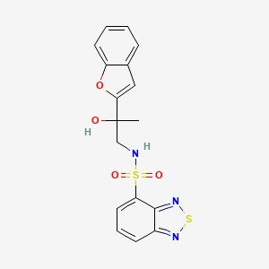 molecular formula C17H15N3O4S2 B2874204 N-[2-(1-benzofuran-2-yl)-2-hydroxypropyl]-2,1,3-benzothiadiazole-4-sulfonamide CAS No. 2034546-32-0