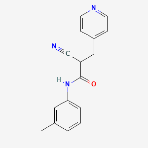 molecular formula C16H15N3O B2874209 2-cyano-N-(3-methylphenyl)-3-pyridin-4-ylpropanamide CAS No. 483359-11-1