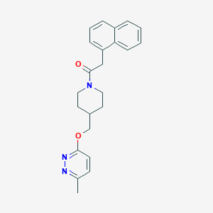 molecular formula C23H25N3O2 B2874245 1-[4-[(6-Methylpyridazin-3-yl)oxymethyl]piperidin-1-yl]-2-naphthalen-1-ylethanone CAS No. 2309347-04-2