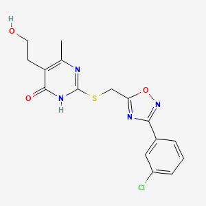 2-({[3-(3-Chlorophenyl)-1,2,4-oxadiazol-5-yl]methyl}sulfanyl)-5-(2-hydroxyethyl)-6-methyl-4-pyrimidinol