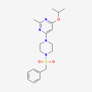 molecular formula C19H26N4O3S B2874249 4-(4-(Benzylsulfonyl)piperazin-1-yl)-6-isopropoxy-2-methylpyrimidine CAS No. 946233-48-3