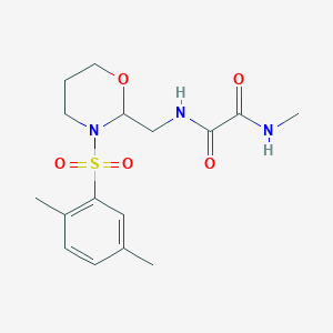 molecular formula C16H23N3O5S B2874268 N1-((3-((2,5-dimethylphenyl)sulfonyl)-1,3-oxazinan-2-yl)methyl)-N2-methyloxalamide CAS No. 872724-54-4