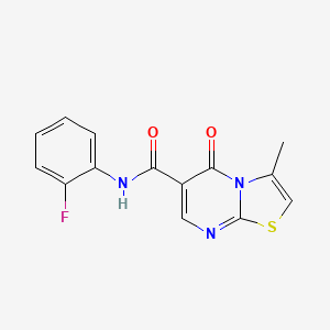 molecular formula C14H10FN3O2S B2874271 N-(2-fluorophenyl)-3-methyl-5-oxo-5H-[1,3]thiazolo[3,2-a]pyrimidine-6-carboxamide CAS No. 851945-03-4