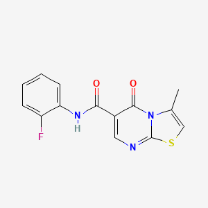 molecular formula C14H10FN3O2S B2874271 N-(2-fluorophenyl)-3-methyl-5-oxo-[1,3]thiazolo[3,2-a]pyrimidine-6-carboxamide CAS No. 851945-03-4