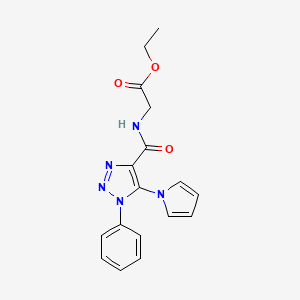 ethyl 2-(1-phenyl-5-(1H-pyrrol-1-yl)-1H-1,2,3-triazole-4-carboxamido)acetate
