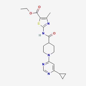 Ethyl 2-(1-(6-cyclopropylpyrimidin-4-yl)piperidine-4-carboxamido)-4-methylthiazole-5-carboxylate