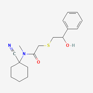 molecular formula C18H24N2O2S B2874287 N-(1-cyanocyclohexyl)-2-[(2-hydroxy-2-phenylethyl)sulfanyl]-N-methylacetamide CAS No. 1280975-29-2