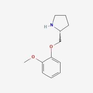 molecular formula C12H17NO2 B2874294 吡咯烷，2-[(2-甲氧苯氧基)甲基]，(R)-(9CI) CAS No. 161364-83-6
