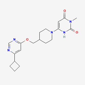 6-(4-(((6-cyclobutylpyrimidin-4-yl)oxy)methyl)piperidin-1-yl)-3-methylpyrimidine-2,4(1H,3H)-dione