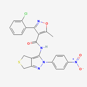 3-(2-chlorophenyl)-5-methyl-N-(2-(4-nitrophenyl)-4,6-dihydro-2H-thieno[3,4-c]pyrazol-3-yl)isoxazole-4-carboxamide