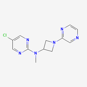 molecular formula C12H13ClN6 B2874313 5-Chloro-N-methyl-N-(1-pyrazin-2-ylazetidin-3-yl)pyrimidin-2-amine CAS No. 2415621-15-5