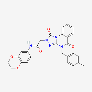 molecular formula C27H23N5O5 B2874315 N-(2,3-dihydro-1,4-benzodioxin-6-yl)-2-[4-(4-methylbenzyl)-1,5-dioxo-4,5-dihydro[1,2,4]triazolo[4,3-a]quinazolin-2(1H)-yl]acetamide CAS No. 1242966-47-7