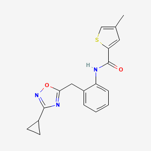 N-(2-((3-cyclopropyl-1,2,4-oxadiazol-5-yl)methyl)phenyl)-4-methylthiophene-2-carboxamide