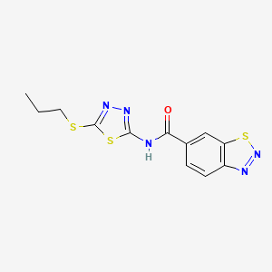 molecular formula C12H11N5OS3 B2874323 N-[5-(propylsulfanyl)-1,3,4-thiadiazol-2-yl]-1,2,3-benzothiadiazole-6-carboxamide CAS No. 950250-21-2