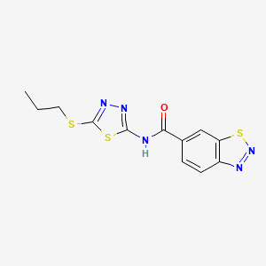 molecular formula C12H11N5OS3 B2874323 N-[5-(丙基硫烷基)-1,3,4-噻二唑-2-基]-1,2,3-苯并噻二唑-6-甲酰胺 CAS No. 950250-21-2