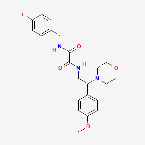 molecular formula C22H26FN3O4 B2874324 N1-(4-fluorobenzyl)-N2-(2-(4-methoxyphenyl)-2-morpholinoethyl)oxalamide CAS No. 942012-71-7
