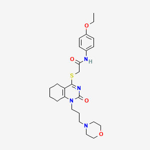 molecular formula C25H34N4O4S B2874325 N-(4-ethoxyphenyl)-2-((1-(3-morpholinopropyl)-2-oxo-1,2,5,6,7,8-hexahydroquinazolin-4-yl)thio)acetamide CAS No. 899950-59-5