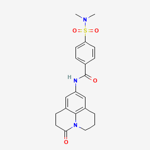 4-(N,N-dimethylsulfamoyl)-N-(3-oxo-1,2,3,5,6,7-hexahydropyrido[3,2,1-ij]quinolin-9-yl)benzamide