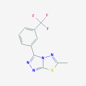 molecular formula C11H7F3N4S B287433 6-Methyl-3-[3-(trifluoromethyl)phenyl][1,2,4]triazolo[3,4-b][1,3,4]thiadiazole 