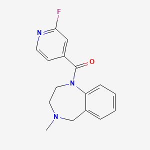molecular formula C16H16FN3O B2874330 1-(2-fluoropyridine-4-carbonyl)-4-methyl-2,3,4,5-tetrahydro-1H-1,4-benzodiazepine CAS No. 1385518-26-2