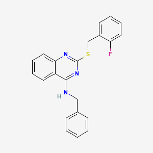 N-benzyl-2-[(2-fluorophenyl)methylsulfanyl]quinazolin-4-amine