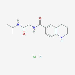molecular formula C15H22ClN3O2 B2874339 N-(propan-2-yl)-2-[(1,2,3,4-tetrahydroquinolin-6-yl)formamido]acetamide hydrochloride CAS No. 1909310-14-0
