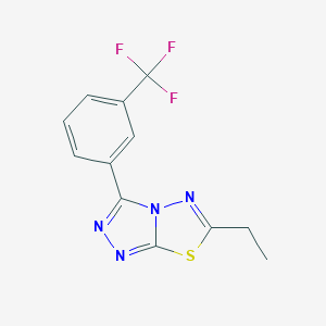 molecular formula C12H9F3N4S B287434 6-Ethyl-3-[3-(trifluoromethyl)phenyl][1,2,4]triazolo[3,4-b][1,3,4]thiadiazole 