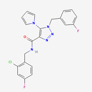 N-(2-chloro-4-fluorobenzyl)-1-(3-fluorobenzyl)-5-(1H-pyrrol-1-yl)-1H-1,2,3-triazole-4-carboxamide