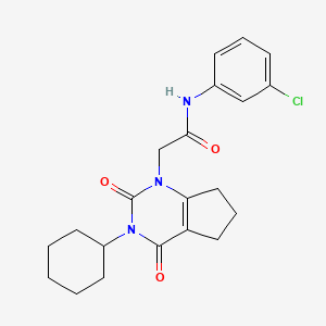 molecular formula C21H24ClN3O3 B2874356 N-(3-chlorophenyl)-2-(3-cyclohexyl-2,4-dioxo-2,3,4,5,6,7-hexahydro-1H-cyclopenta[d]pyrimidin-1-yl)acetamide CAS No. 1018156-25-6