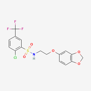 N-(2-(benzo[d][1,3]dioxol-5-yloxy)ethyl)-2-chloro-5-(trifluoromethyl)benzenesulfonamide