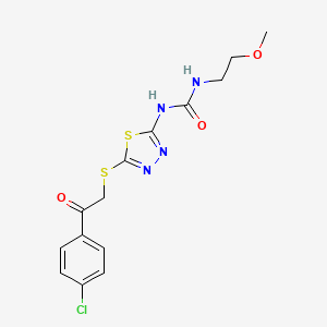 1-(5-((2-(4-Chlorophenyl)-2-oxoethyl)thio)-1,3,4-thiadiazol-2-yl)-3-(2-methoxyethyl)urea