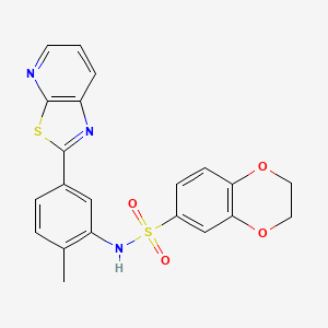 N-[2-methyl-5-(2-thiazolo[5,4-b]pyridinyl)phenyl]-2,3-dihydro-1,4-benzodioxin-6-sulfonamide