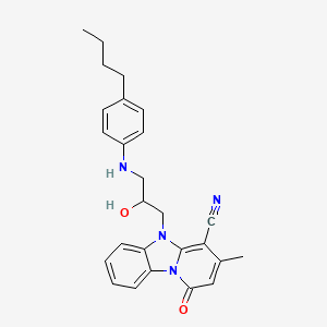 molecular formula C26H28N4O2 B2874370 5-{3-[(4-丁基苯基)氨基]-2-羟丙基}-3-甲基-1-氧代-1,5-二氢吡啶并[1,2-a]苯并咪唑-4-腈 CAS No. 862487-57-8