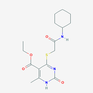 Ethyl 4-((2-(cyclohexylamino)-2-oxoethyl)thio)-6-methyl-2-oxo-1,2-dihydropyrimidine-5-carboxylate