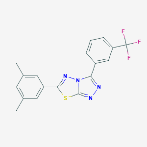 molecular formula C18H13F3N4S B287438 6-(3,5-Dimethylphenyl)-3-[3-(trifluoromethyl)phenyl][1,2,4]triazolo[3,4-b][1,3,4]thiadiazole 