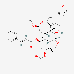 [(1S,2S,4S,8S,11S,12R,13S,16S,17S,19R,20S)-17-Acetyloxy-4-ethoxy-8-(furan-3-yl)-12-hydroxy-1,9,11,16-tetramethyl-5,14-dioxapentacyclo[11.6.1.02,11.06,10.016,20]icos-9-en-19-yl] (E)-3-phenylprop-2-enoate