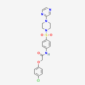 molecular formula C22H22ClN5O4S B2874385 2-(4-氯苯氧基)-N-(4-((4-(吡嗪-2-基)哌嗪-1-基)磺酰基)苯基)乙酰胺 CAS No. 1021135-17-0